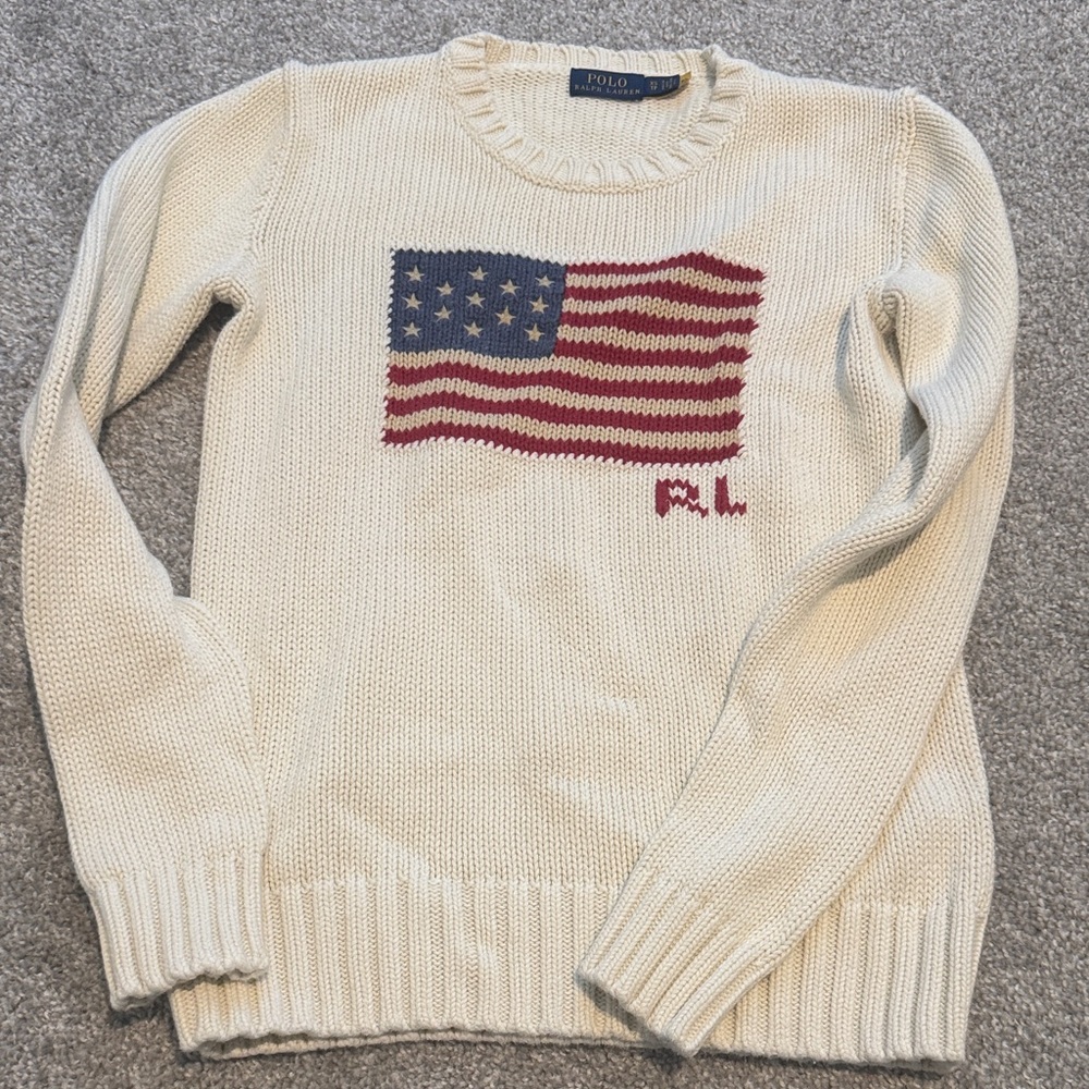 Polo by Ralph Lauren Flag Sweater XS EUC